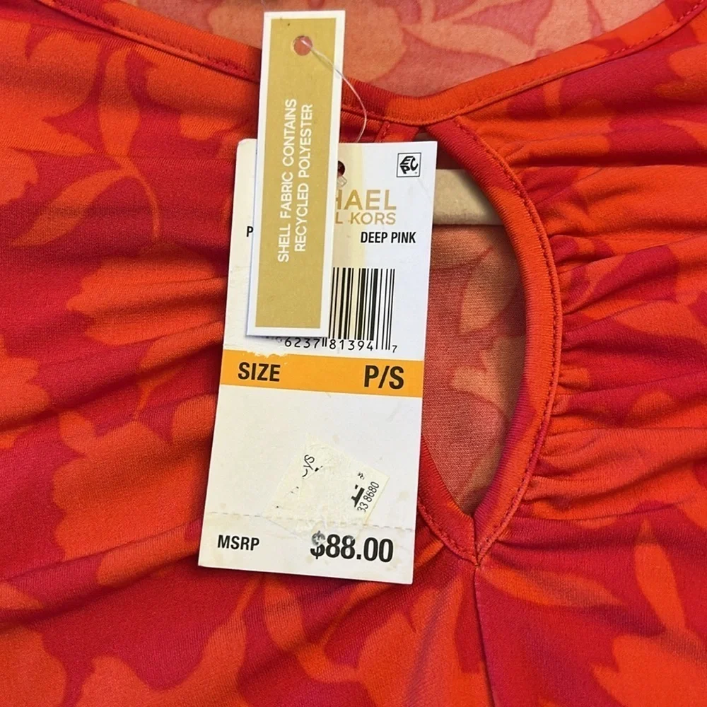 MICHAEL KORS SHADOW FLEUR PRINT LONG SLEEVE TOP